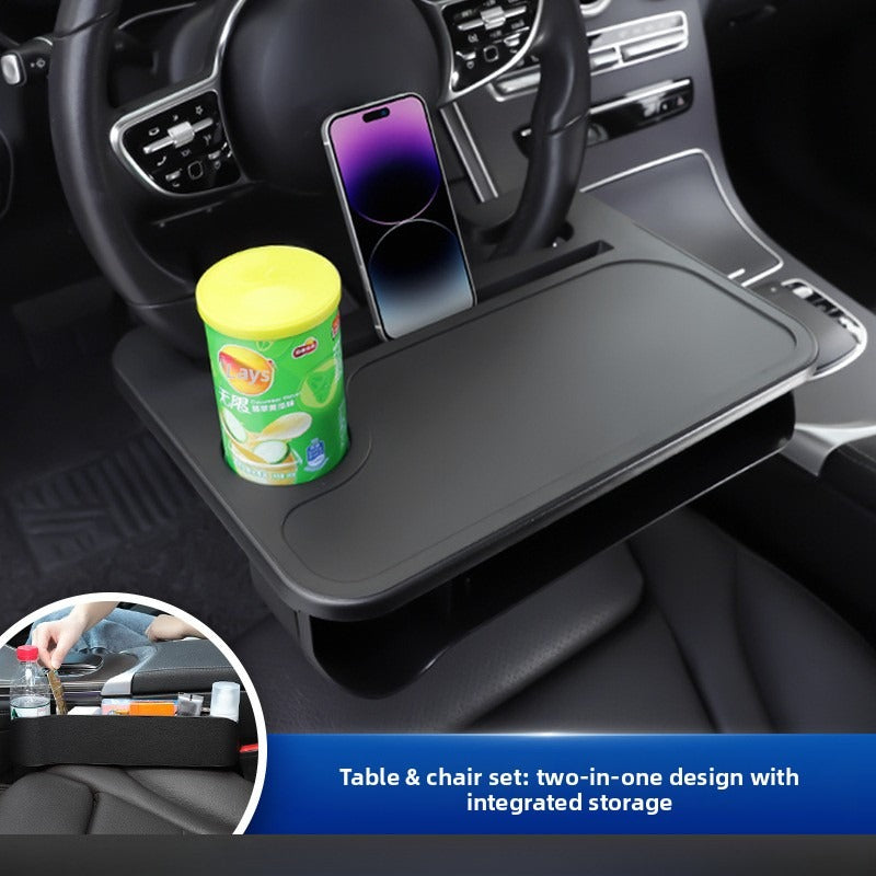 Car Steering Wheel Desk Table | Multi-Function In-Car Food Tray & Laptop Stand